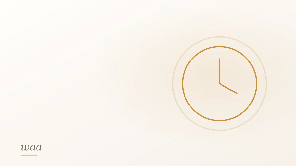 A clock face with drawn hands, on a cream ground
