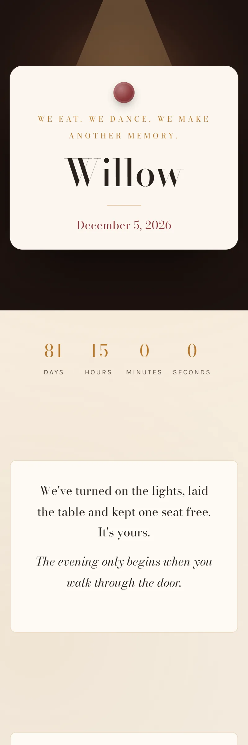 Online Anniversary invitation, Lights On template