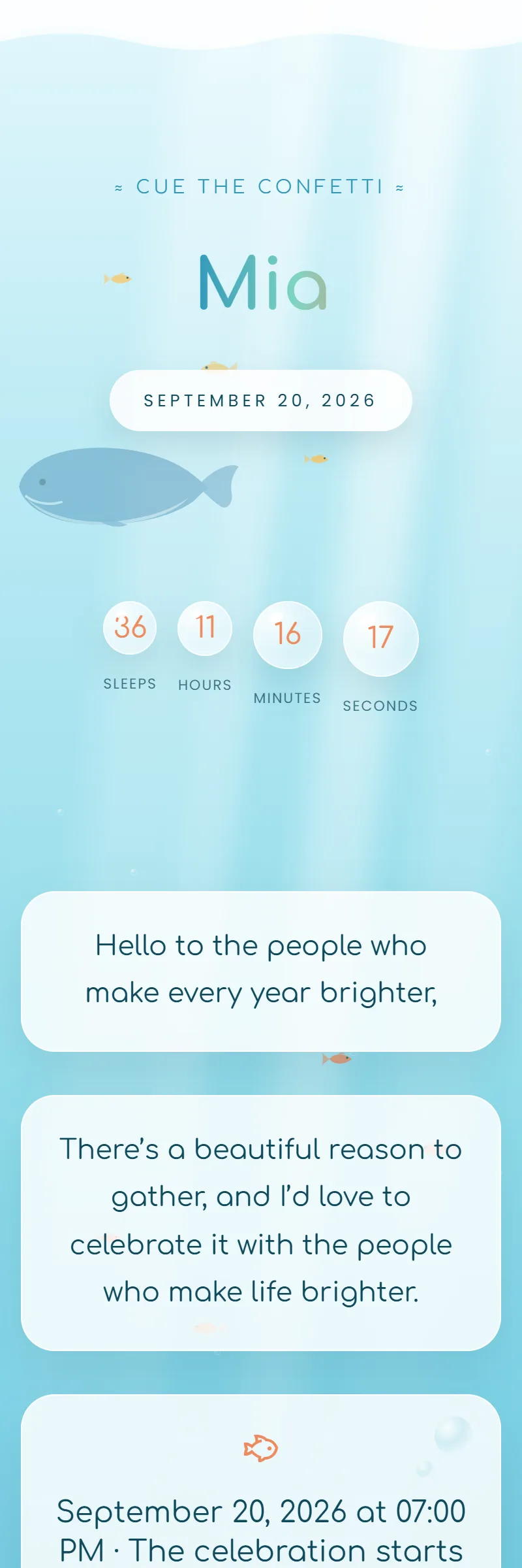 Online Anniversary invitation, Little Ocean template