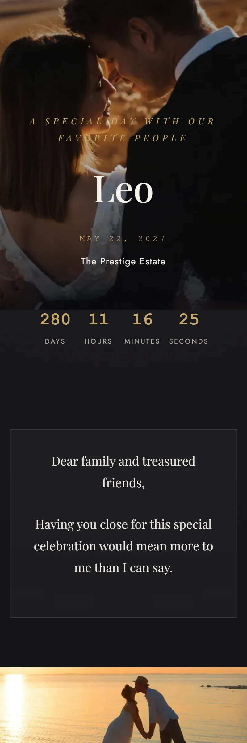 Online Anniversary invitation, Lumière template