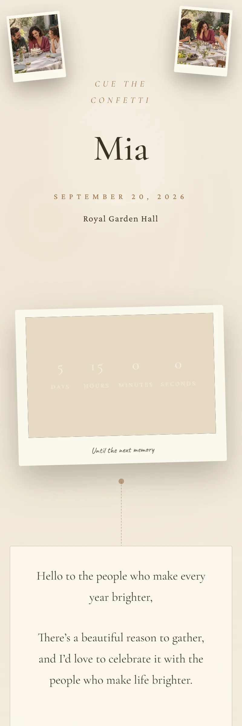 Online Anniversary invitation, Frames of Memory template
