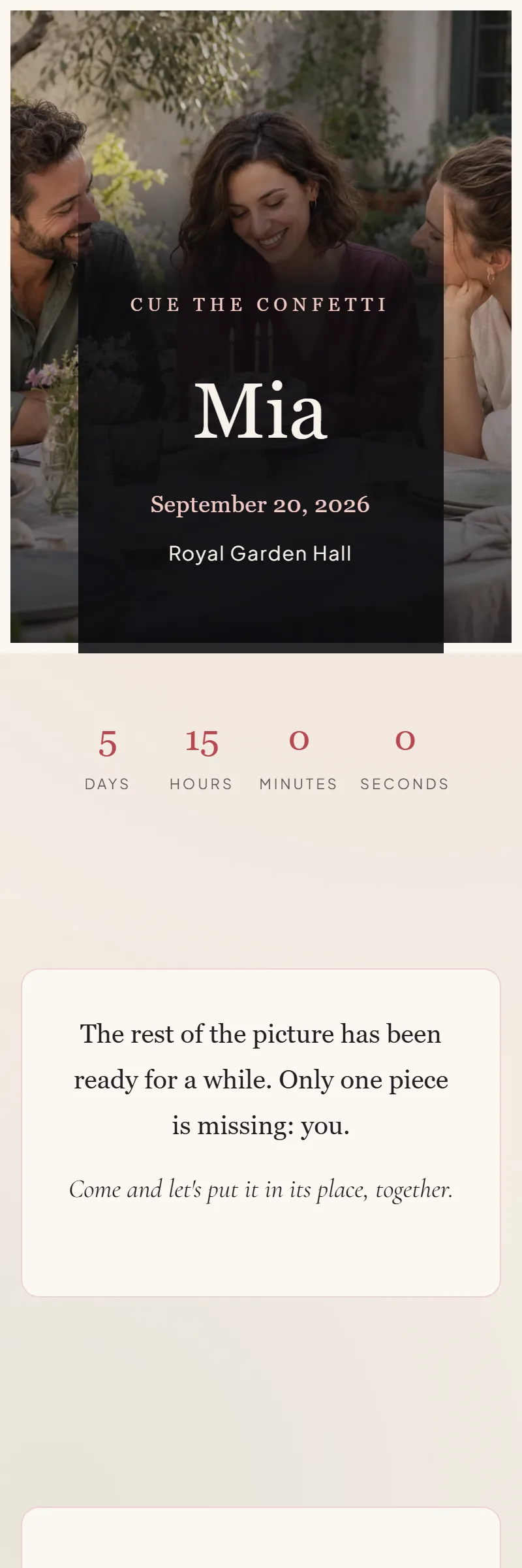 Online Anniversary invitation, The Missing Piece template