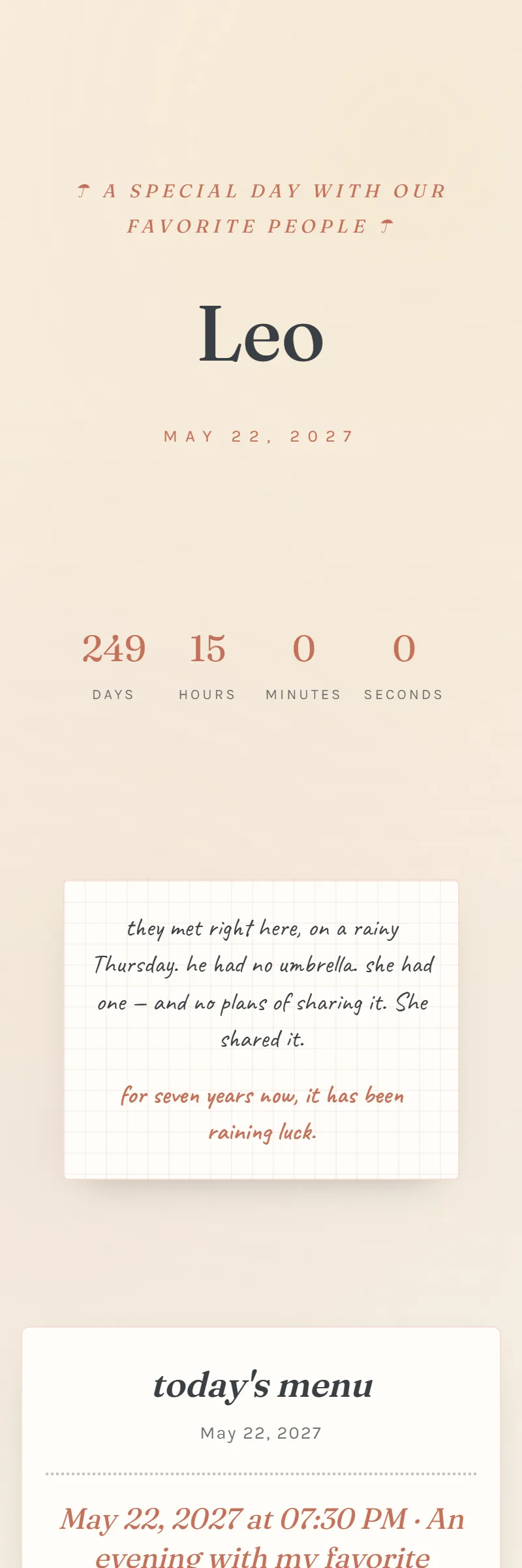 Online Anniversary invitation, The Rainy Window template