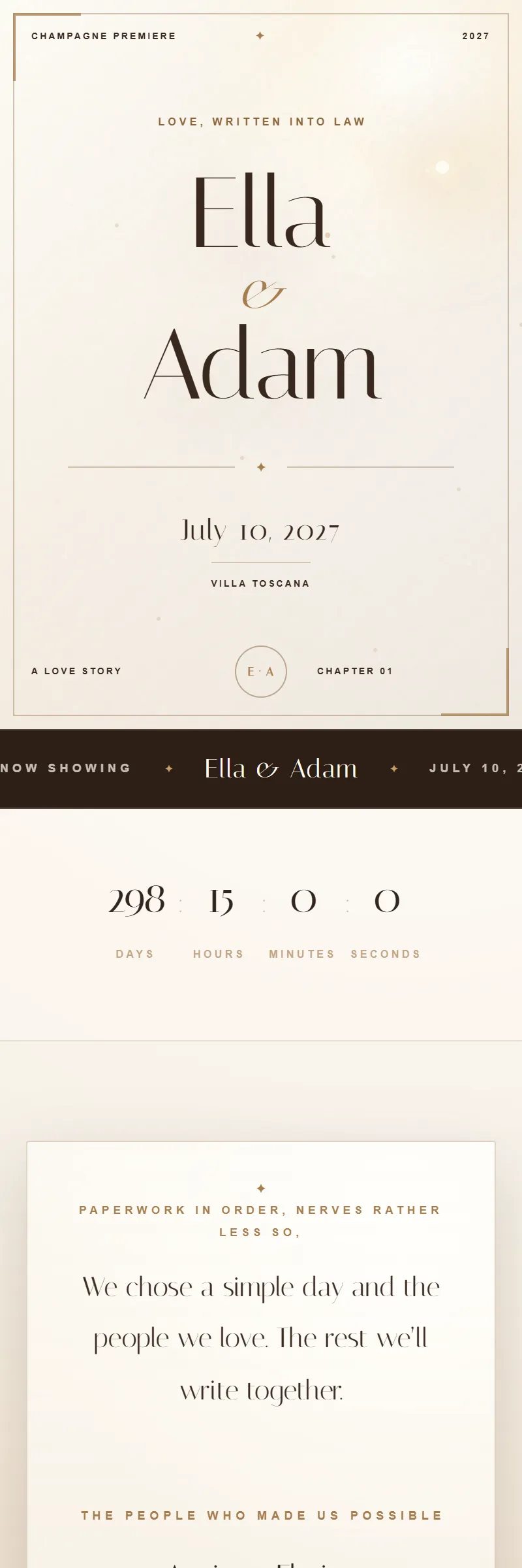 Online Civil Wedding invitation, Champagne Premiere template