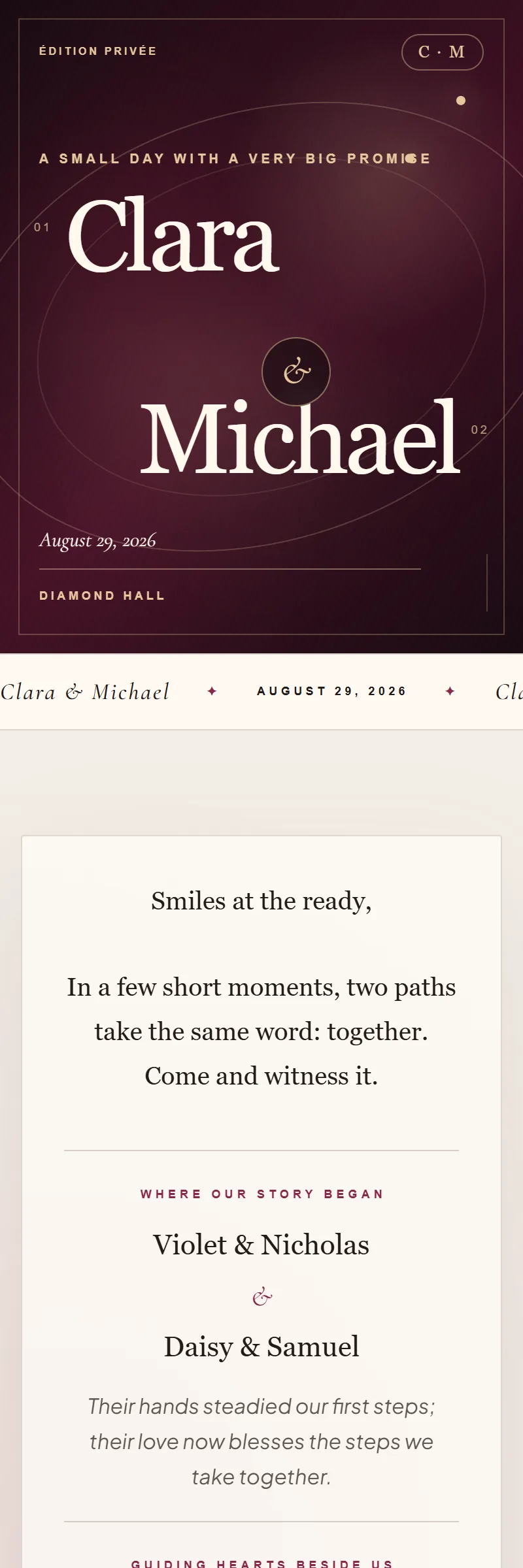 Online Civil Wedding invitation, Édition Privée template