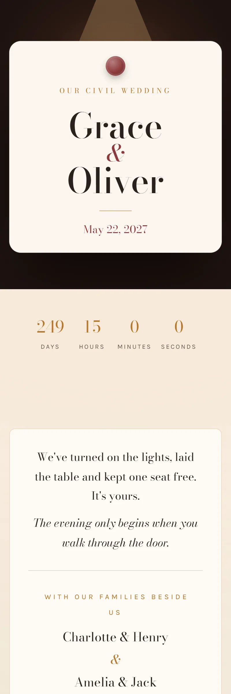 Online Civil Wedding invitation, Lights On template