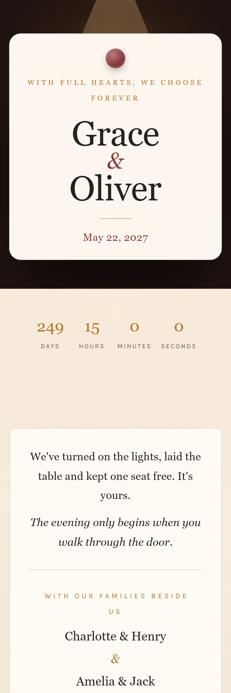 Online Wedding invitation, Lights On template