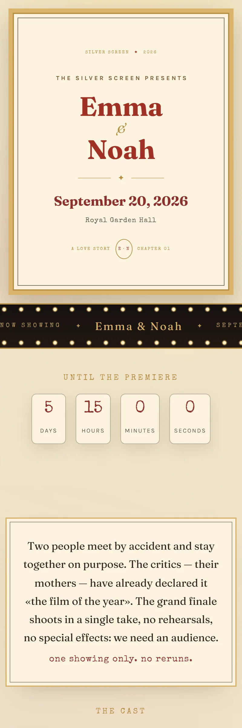 Online Wedding invitation, Silver Screen template
