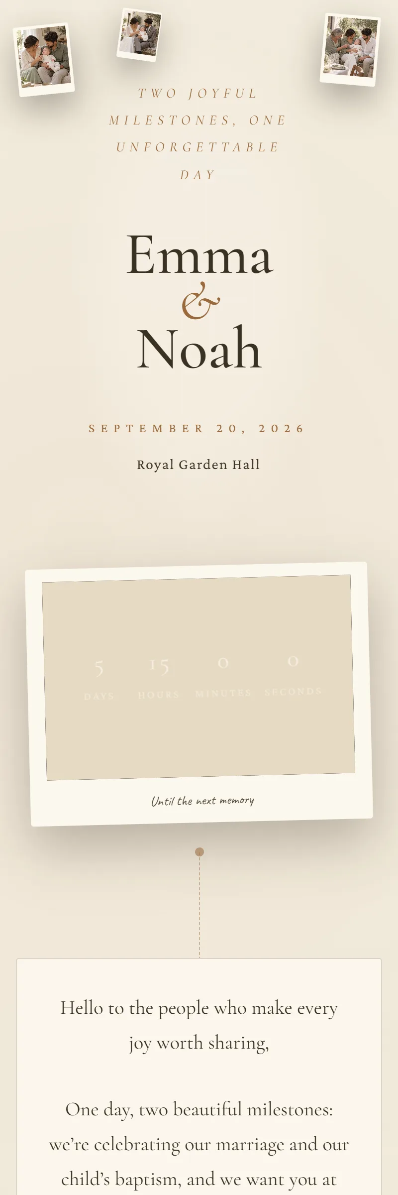 Online Wedding & Baptism invitation, Frames of Memory template